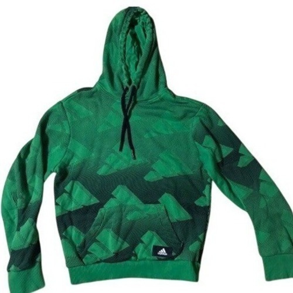 Adidas Men's S Geometric Graphic Print Pullover Hoodie Sweatshirt